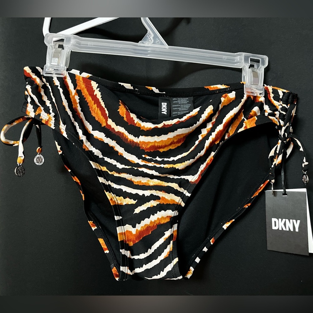 Dkny Women's Printed Side Tie Bikini Bottom nwt large